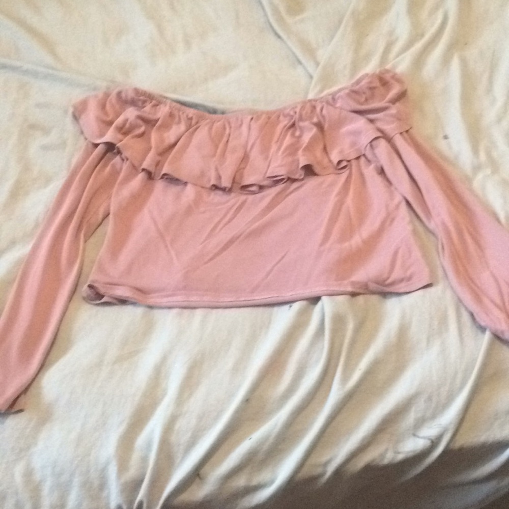Mauve-y Rose Ruffled Top Crop Top
